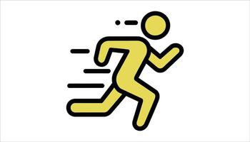 Running Person Icon with Motion Line vector