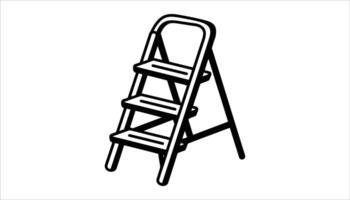 Ladder Icon. Step Ladder Symbol for Tools and Construction vector