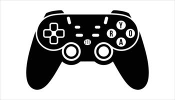 Gaming Controller. Black and White Gamepad Icon vector