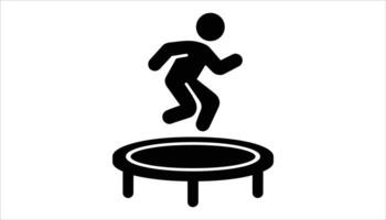 rampoline Jump Icon for Fitness and Recreation vector