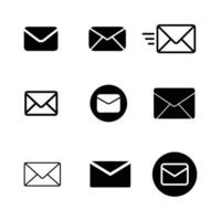 Collection of modern email or mail icons vector