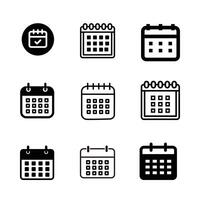 Set of calendar icons in different styles. vector
