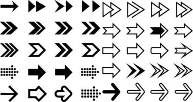 Black And White Modern Arrows Set Flat Different Arrows Collection Of Concept For Web Design, Mobile Apps, User Interface And More Illustration vector