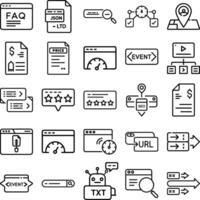 Elegant And Simple Modern Editable Thin Line Style Icons Set Search Engine Optimization Of Technology Icons Web Development, Strategy, Optimization And More. Pictograms And Infographic Illustration vector