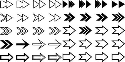 Collection Of Arrows Icons Set Concept For Web Design, Mobile Apps, User Interface And More Illustration Isolated on White Background vector