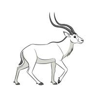 Stylish Addax Illustration on White Background vector