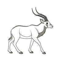 Elegant Addax Design on White Background vector