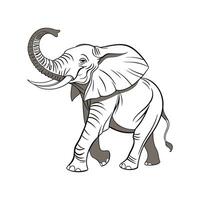 Elegant African Elephant Design on White vector