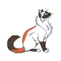 Charming Balinese Cat Design vector