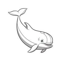 Charming Beluga Whale Design vector