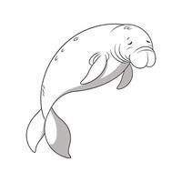 Dugong Gliding Through White Space vector