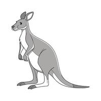 Dynamic Eastern Gray Kangaroo on White Background vector