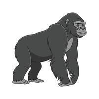 Charming Gorilla Highlighted on Clean Background vector