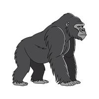 Majestic Gorilla on Stunning White Background vector