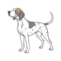 Dynamic Hound Dog Against White Surface vector