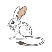 Charming Jerboa on White Surface vector