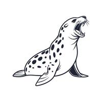 Leopard Seal in White Background vector