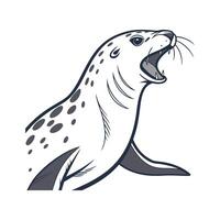 Leopard Seal Underwater Pose vector