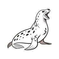 Charming Leopard Seal Illustration vector