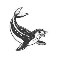 Leopard Seal with Playful Pose vector