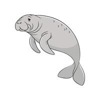 Manatee in Natural Habitat vector