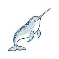 Charming Narwhal Illustration vector