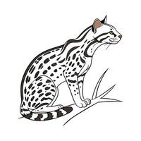Charming Ocelot Illustration vector