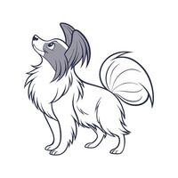 Papillon Dog in Playful Pose vector