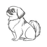 Pekingese Dog on White Background vector