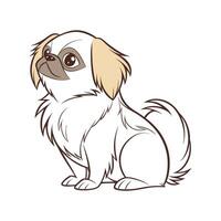 Pekingese Dog in Playful Pose vector
