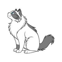Charming Ragdoll Cat vector