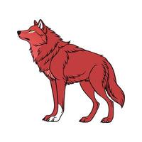 Charming Red Wolf vector