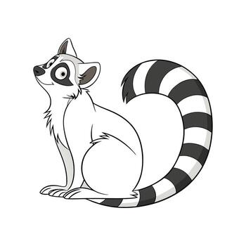 Charming RingTailed Cat vector