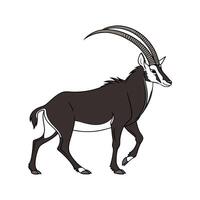 Sable Antelope in Natural Habitat vector