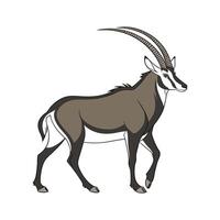 Sable Antelope on White Background vector