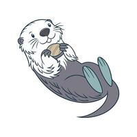 Sea Otter in Natural Habitat vector