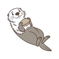 Sea Otter CloseUp vector