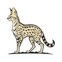Serval Cat with Playful Expression vector