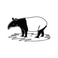Regal Tapir Enjoying Its Surroundings vector