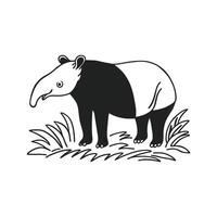 Charming Tapir Curiously Exploring vector