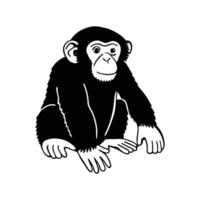 Majestic Bonobo Resting Calmly vector