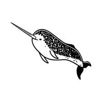 Majestic Narwhal Leaping from Water vector