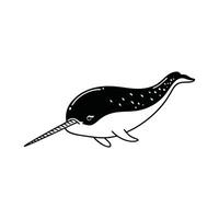 Elegant Narwhal Swimming in Ocean vector