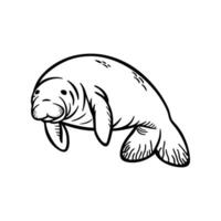 Charming Manatee Resting Peacefully vector