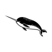 Stunning Narwhal Gliding Through Waters vector