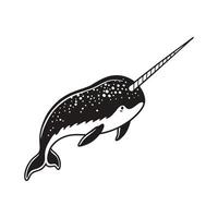 Charming Narwhal in Natural Habitat vector