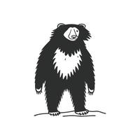 Majestic Sloth Bear Relaxing vector