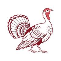 Unique Turkey Hen Realistic Color Design vector