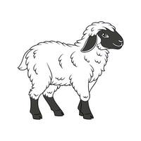 Realistic Valais Blacknose Sheep Colorful Illustration vector
