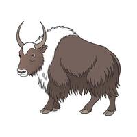 Distinct Yak Realistic Color Design Art vector